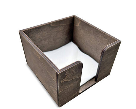 Підставка для серветок квадратна 14х14х9 см, колір коричневий, фото 1