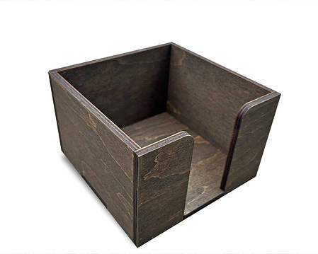 Підставка для серветок квадратна 14х14х9 см, колір коричневий, фото 2