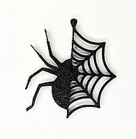 Підвіски пластик Finding Кулон павук павутина Чорний 39 мм х 35 мм х 1.7 мм