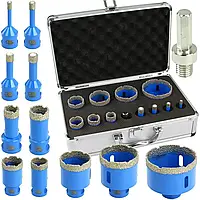 Коронки для плитки AL-FA ALDHSS11 – набір алмазних, 11 шт., 6–68 мм