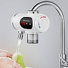 Електричний водонагрівач проточний 3400 Вт із нагріванням води за секунди для кухні або ванної кімнати, фото 3