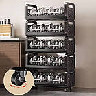 Стелаж на колесах 5 ярусів 122х50 см YH9911-5 чорний багаторівнева система зберігання для дому, фото 6