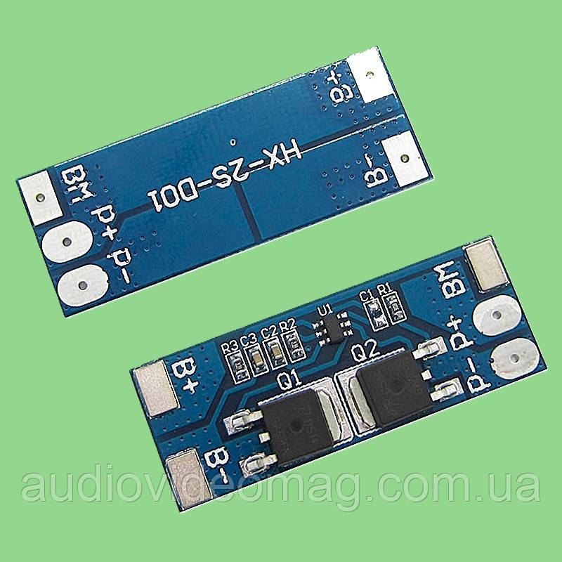 BMS контролер заряду-розряду для 2 акумуляторів 18650 Li-ion, 8A 7.4-8.4V, фото 1