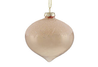 Ялинкова куля скляна з присипкою 10 см