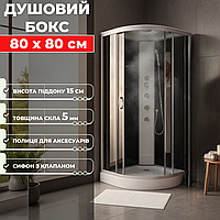 Гідромасажна душова кабіна 80х80 см GJ 126 гідробокс з низьким піддоном
