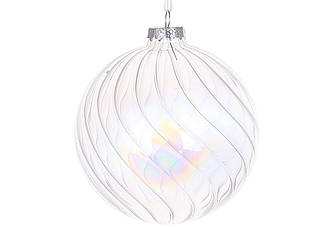 Ялинкова куля скляна перламутрова 10 см