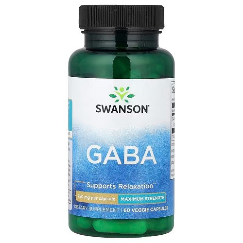 Амінокислоти Габа Swanson GABA 750 mg (60 капсул.), фото 1
