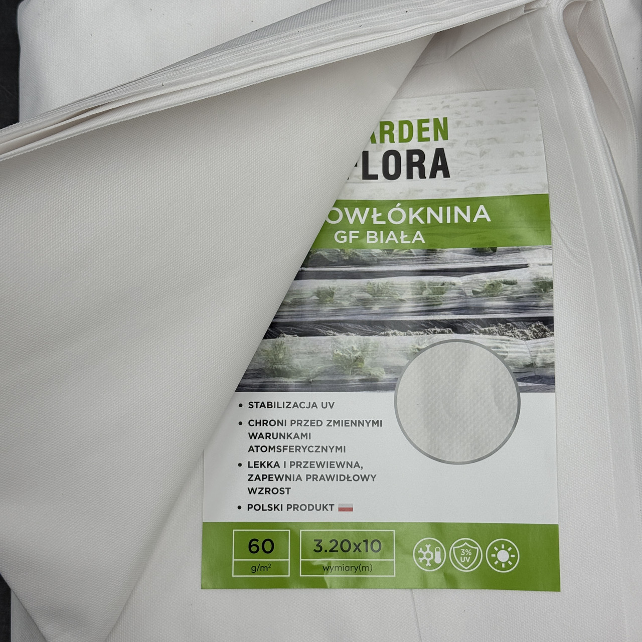 Агроволокно Garden Flora 60 г/м2 3.20 м 10 м Біле Агроволокно для дачі Агрополотно для теплиці
