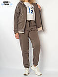 9393-23 Спортивний костюм жіночий на блискавці тринитка на флісі батал (4 од: 52,54,56,58), фото 3