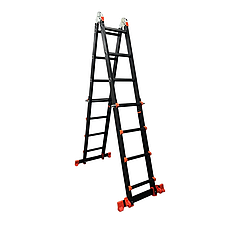 Драбина-трансформер телескопічна GTM KMP404D 4*4 алюмінієва : 4секції / 4сходинки (37621)