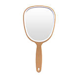 Дзеркало косметичне овальне з ручкою апрікот TITANIA art.1530L, фото 2