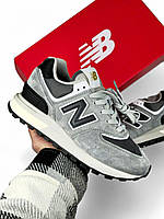 Зимові сірі замшеві водонепроникні жіночі кросівки New Balance 574 Legacy Gore-Tex Нью Беленс на флісі