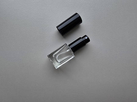 9.5 - 10 мл Куб скляний флакон прозорий з металевим розпилювачем, спреєм 13/410 пляшка, флакон в комплекті, фото 1