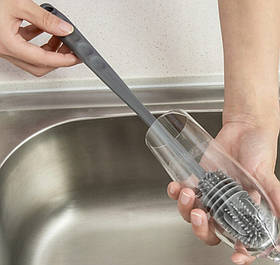 Силіконова щітка для миття пляшок з довгою ручкою силіконовий йоржик