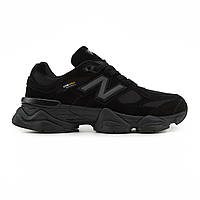 Зимові чорні замшеві водонепроникні жіночі кросівки New Balance 9060 Cordura Black Нью Беленс на термо Гортекс