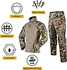 Тактический комплект ЗСУ Multicam: бойова військова форма Brutals G3 + вставні наколінники і налокотники + куртка Shark Softshell, фото 2