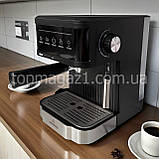 Домашня електрична еспресо кавоварка Crownberg 1200 Вт машина для приготування кави 1.8 л на 20 бар з капучинатором, фото 4