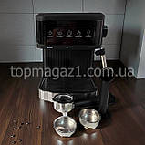 Домашня електрична еспресо кавоварка Crownberg 1200 Вт машина для приготування кави 1.8 л на 20 бар з капучинатором, фото 5