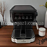 Домашня електрична еспресо кавоварка Crownberg 1200 Вт машина для приготування кави 1.8 л на 20 бар з капучинатором, фото 8
