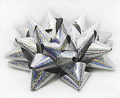 Бант для подарунків срібло 30 см