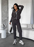 Жіночий теплий сірий спортивний костю, затишний і приємний на дотик