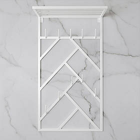 Вішалка для одягу настінна з металу, 600x200 мм, H 1000 мм Scandi Білий