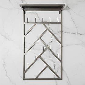 Вішалка для одягу настінна з металу, 600x200 мм, H 1000 мм Scandi Сатин