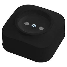 Розетка одинарна без заземлення чорна EVA