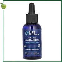 Рідкий мелатонін швидкої дії, цитрусово-ванільний смак, 59 мл, Life Extension, США