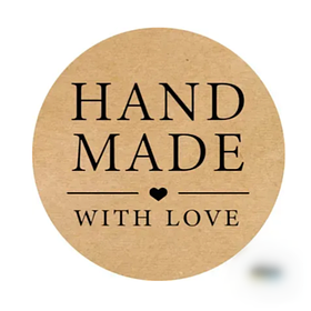Наклейки круглі, 50 мм, "HandMade with Love", (50 шт) №9