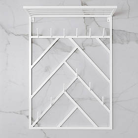 Вішалка для одягу настінна з металу, 800x200 мм, H 1000 мм Scandi Білий