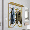 Вішалка для одягу настінна з металу, 800x200 мм, H 1000 мм Scandi Золото, фото 2