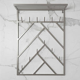 Вішалка для одягу настінна з металу, 800x200 мм, H 1000 мм Scandi Сатин