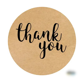 Наклейки круглі, 50 мм, "Thank You", (50 шт) №10