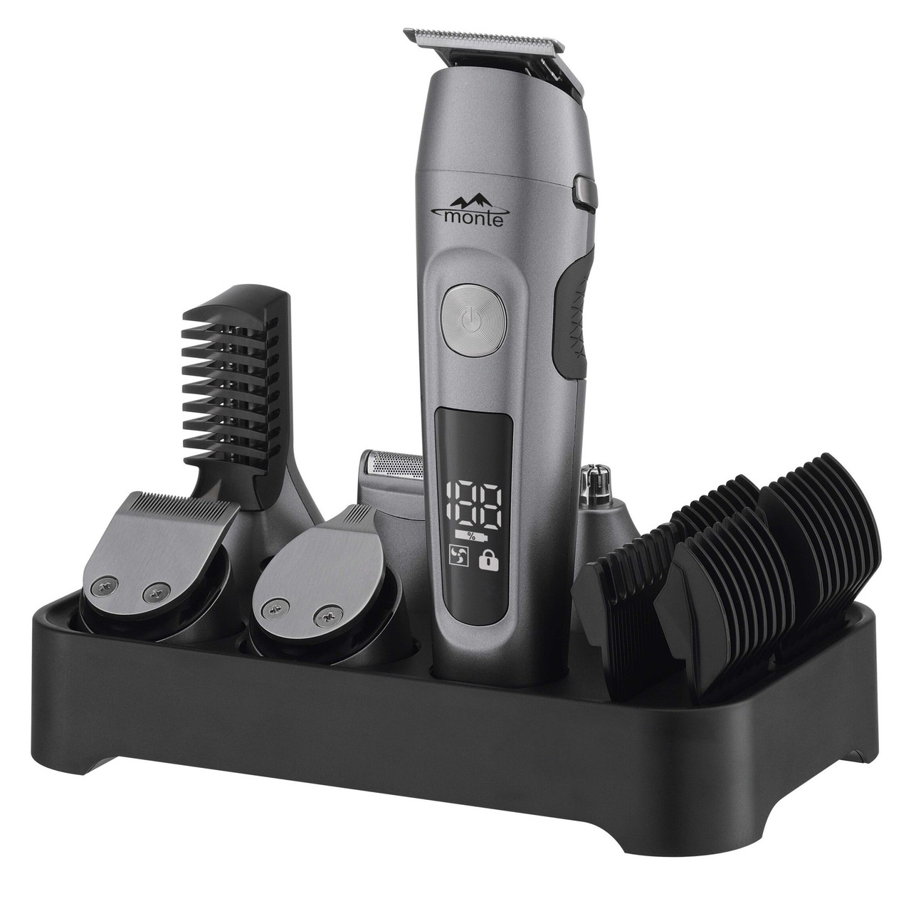 Триммер універсальний Monte MT-5041G 8-в-1 з LCD дисплеєм та захистом IPX6, фото 1