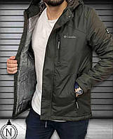 Куртка зимняя Columbia хаки кольору Зимняя курточка Коламбия Чоловічий пуховик Columbia для зими Парка курточка Колумбия