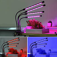 Фітолампа для рослин четверна USB з таймером і регулюванням яскравості, фото 5