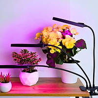 Фітолампа для рослин потрійна USB з таймером і регулюванням яскравості, фото 2