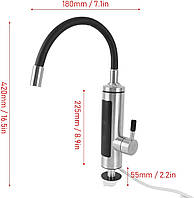 Проточний водонагрівач гнучкий кран з екраном метал RY-010-1, фото 8