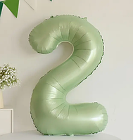Цифра 2 оливкова 100 см куля фольгована 40" в упаковці