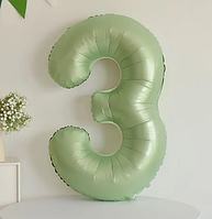 Цифра 3 оливкова 100 см куля фольгована 40" в упаковці