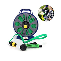 Набор для полива сада и автомойки, поливочный шланг с катушкой для хранения, система орошения мод. 7491823