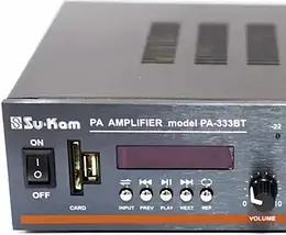 Підсилювач звуку UKC AMP PA-333BT 100Вт Bluetooth + USB + SD + FM + 2 мікрофони + еквалайзер для дому і караоке, фото 3