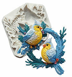 Силіконовий молд для шоколаду та ін "Птахи на гілочці-2"