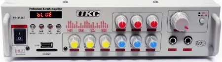 Підсилювач звуку UKC AV-313BT 2x90Вт Bluetooth + USB + SD + FM + Karaoke + пульт – для дому, авто та караоке