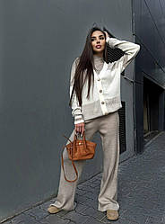 Практичний жіночий костюм трійка Ділан кардиган, брюки та топ машинна в'язка Туреччина Dmk5782