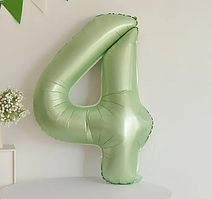 Цифра 4 оливкова 100 см куля фольгована 40" в упаковці