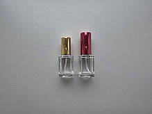 12 мл Квадратна пляшка скляна прозора з металевим розпилювачем, спреєм 13/410, флакон, атомайзер, фото 5