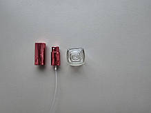 12 мл Квадратна пляшка скляна прозора з металевим розпилювачем, спреєм 13/410, флакон, атомайзер, фото 4