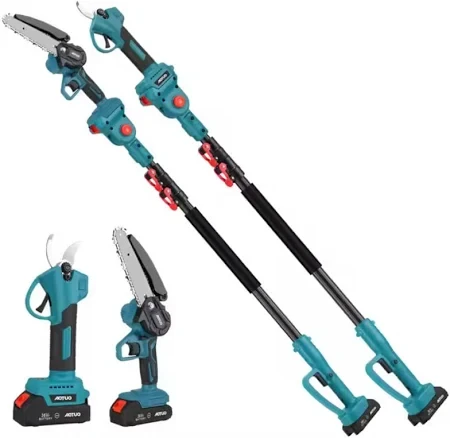 Акумуляторний набір Domotec 3в1: міні-пила 6" + секатор 21V + телескопічний подовжувач до 2.3м - для саду та гілок